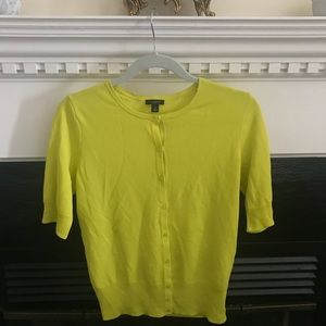 Ann Taylor Neon Yellow Button-Up Top